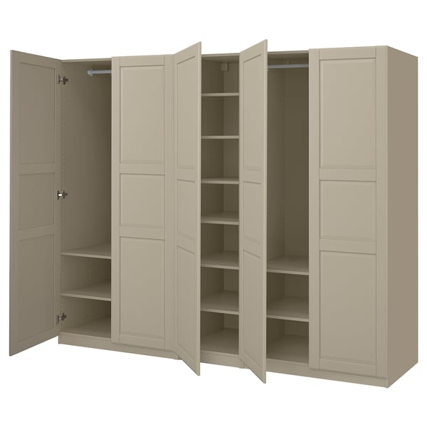 PAX / TYSSEDAL Schrankkombination, graubeige/graubeige, 250x60x201 cm