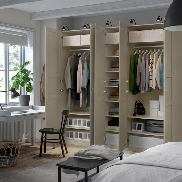 PAX / TYSSEDAL Schrankkombination, graubeige/graubeige, 250x60x236 cm
