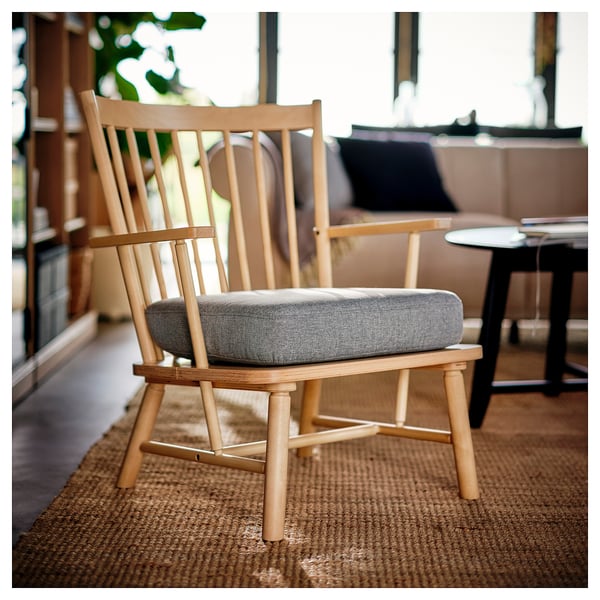 PERSBOL Sessel, Birke/Tibbleby beige/grau