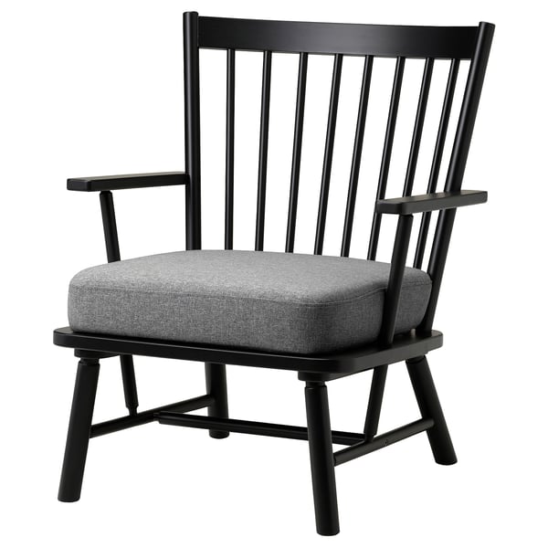 PERSBOL Sessel, schwarz/Tibbleby beige/grau