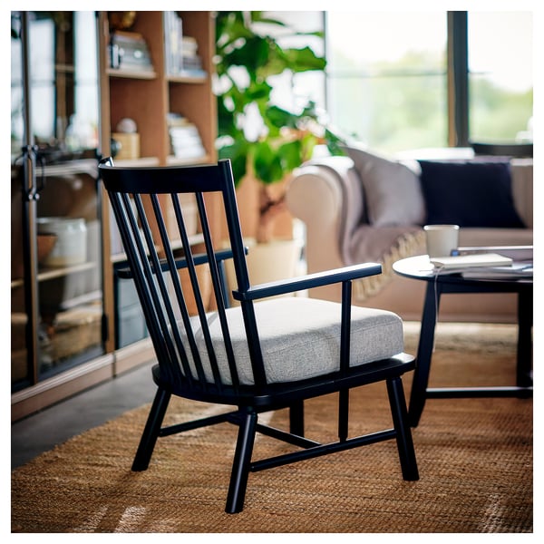 PERSBOL Sessel, schwarz/Tibbleby beige/grau
