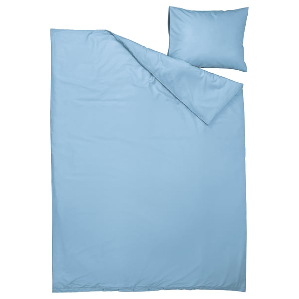 PILTANDVINGE Bettwäsche-Set, 2-teilig, hellblau, 150x200/50x60 cm
