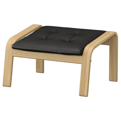 POÄNG Hocker, Eiche/Grann schwarz