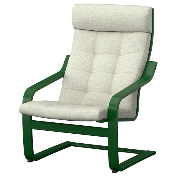 POÄNG Sessel, dunkelgrün/Gunnared beige