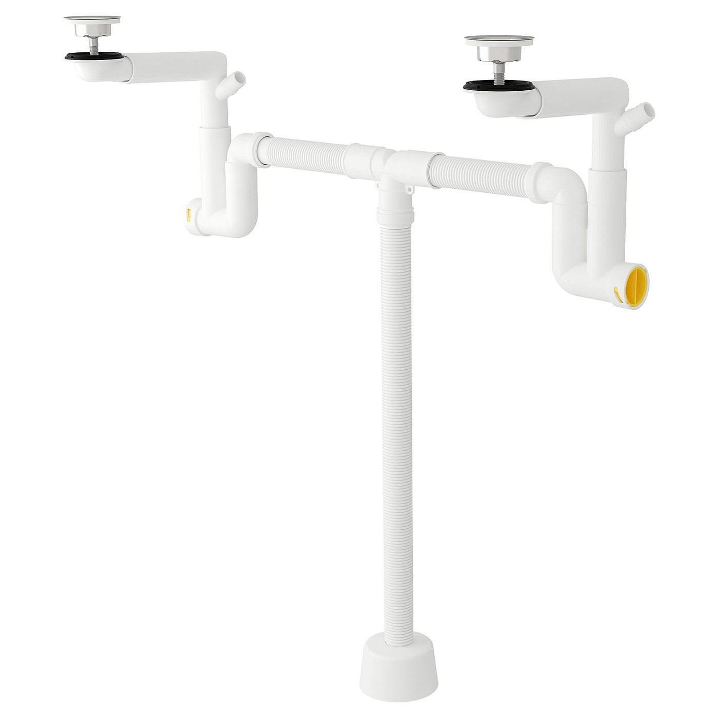 RÄNNILEN Siphon mit flexiblem Rohr, 2 Becken