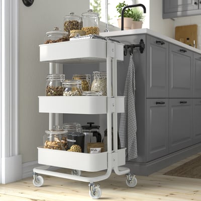 RÅSKOG Servierwagen, weiß, 35x45x77 cm