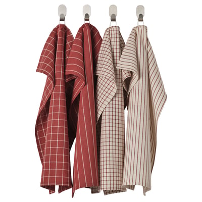 RINNIG Geschirrtuch, rot/beige gestreift, 45x60 cm
