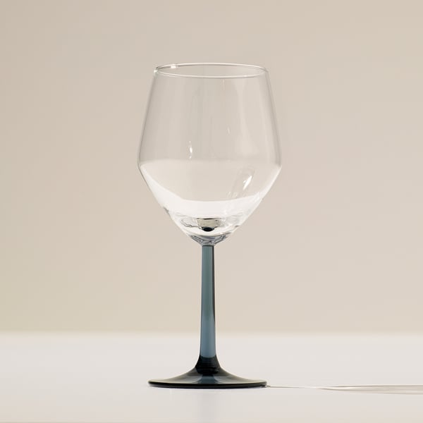 RÖDRÄKA Weinglas, blaugrau/Klarglas, 50 cl