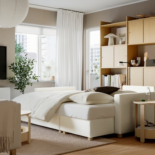 SALTSJÖBADEN 3er-Bettsofa mit Récamiere, Blekinge weiß