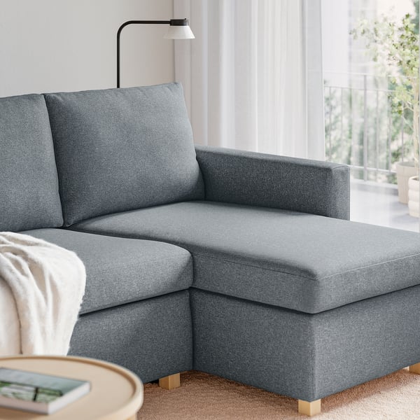 SALTSJÖBADEN 3er-Bettsofa mit Récamiere, Gunnared mittelgrau