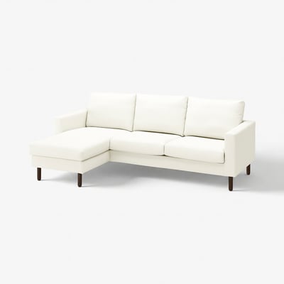 SALTSJÖBADEN 3er-Sofa mit Récamiere, Blekinge weiß