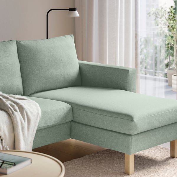 SALTSJÖBADEN 3er-Sofa mit Récamiere, Gunnared hellgrün