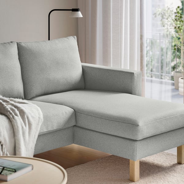 SALTSJÖBADEN 3er-Sofa mit Récamiere, Tonerud grau