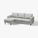 SALTSJÖBADEN 3er-Sofa mit Récamiere, Tonerud grau