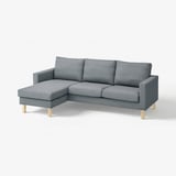 SALTSJÖBADEN Bezug für 3er-Sofa mit Récamiere, Gunnared mittelgrau