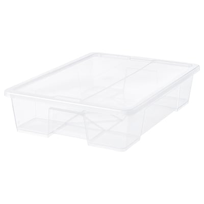SAMLA Box mit Deckel, transparent, 79x57x18 cm/55 l