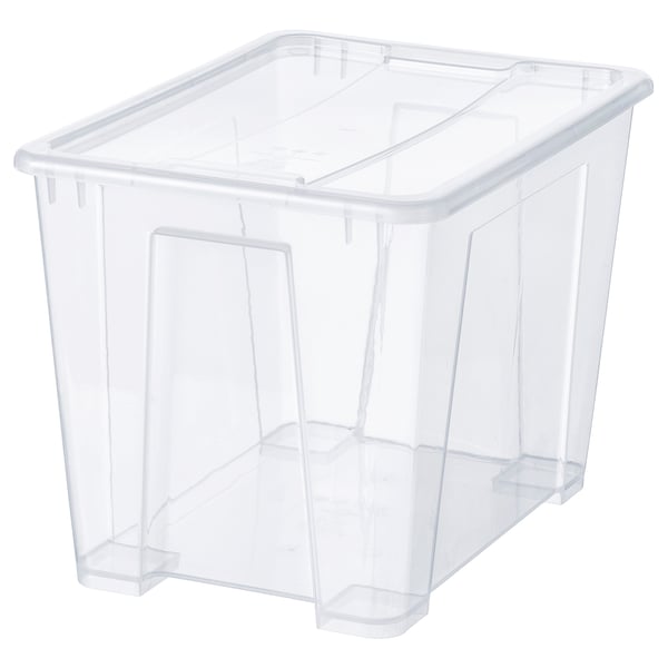 SAMLA Box mit Deckel, transparent, 39x28x28 cm/22 l