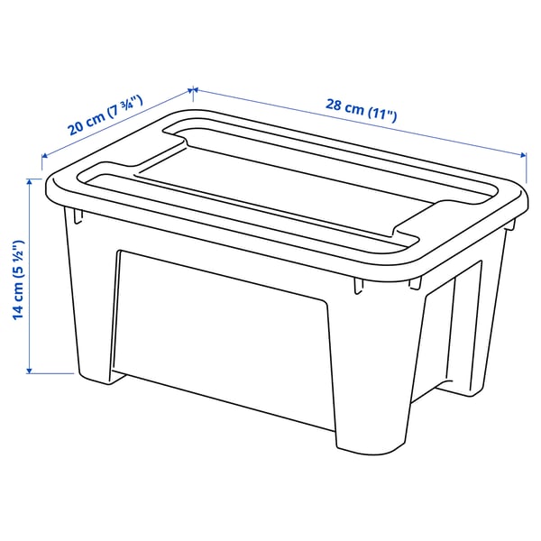 SAMLA Box mit Deckel, transparent, 28x20x14 cm/5 l