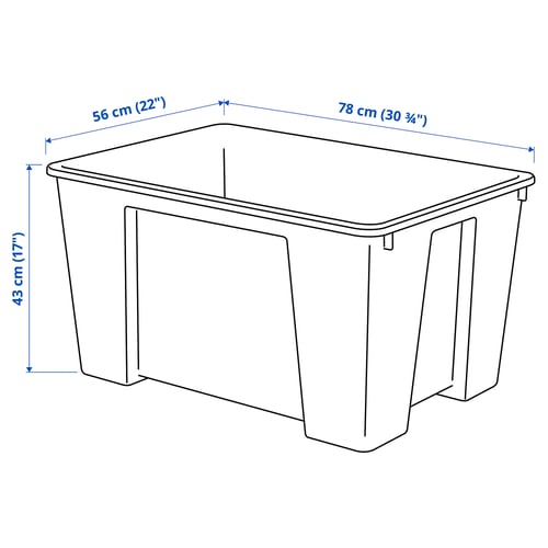 SAMLA Box, transparent, 78x56x43 cm/130 l