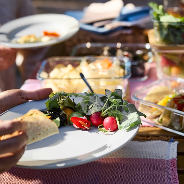 SIMKRABBA Teller, Kunststoff/grüngrau, 27 cm