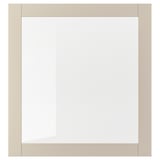 SINDVIK Vitrinentür, helles Graubeige/Klarglas, 60x64 cm