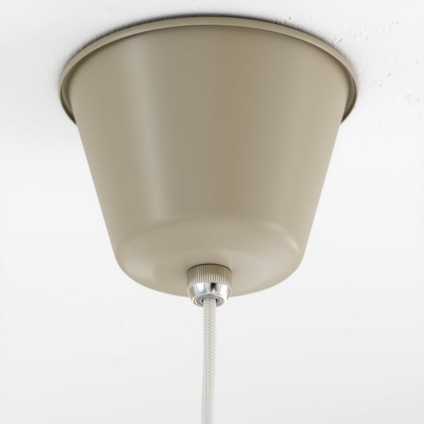 SJÖMAKT Hängeleuchte, beige/Esche, 38 cm