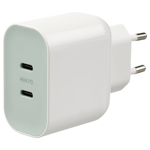 SJÖSS Ladegerät mit 2 USB-Ausgängen, 45 W, schnell laden
