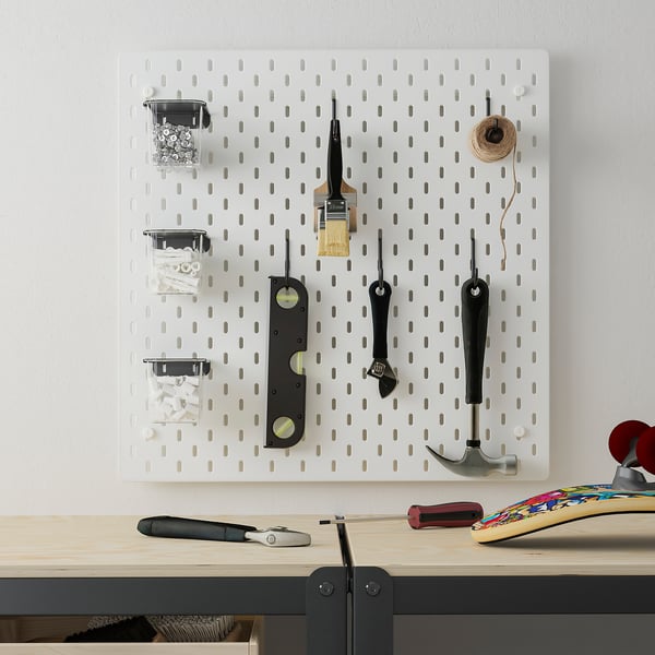 SKÅDIS Lochplatte/Kombination, weiß, 56x56 cm