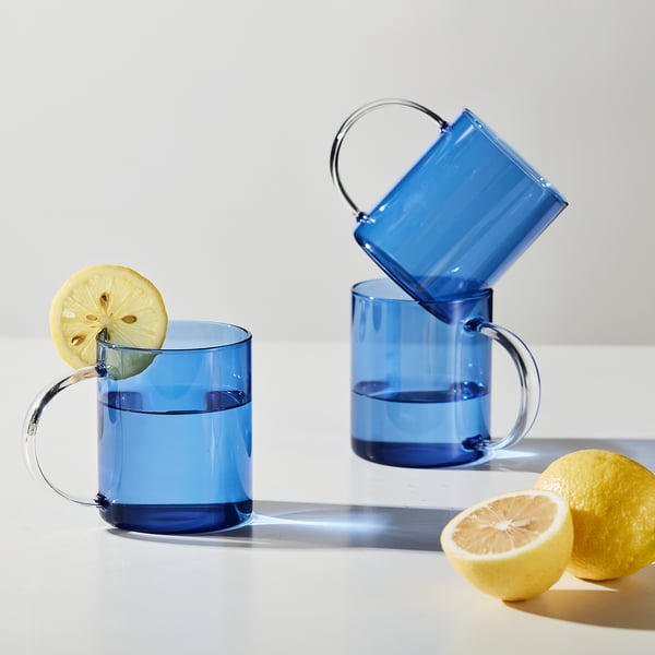 SKUGGSTUBB Becher, hellblau/Glas, 41 cl