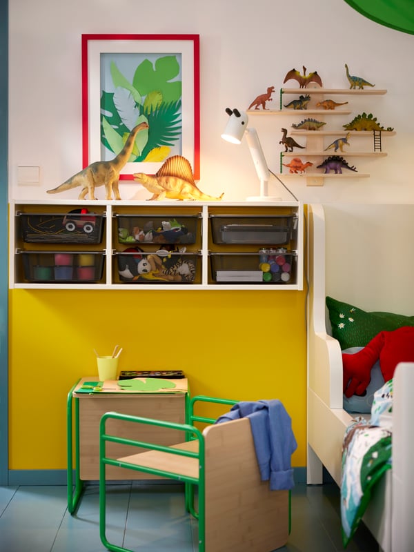 SMÅSKRAKE Mehrzweckkinderstuhl/-tisch, grün
