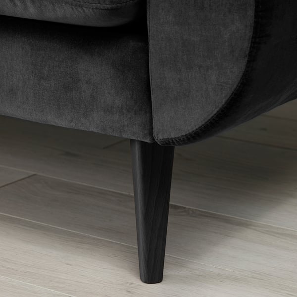 SMEDSTORP 3er-Sofa mit Récamiere, Djuparp dunkelgrau/schwarz