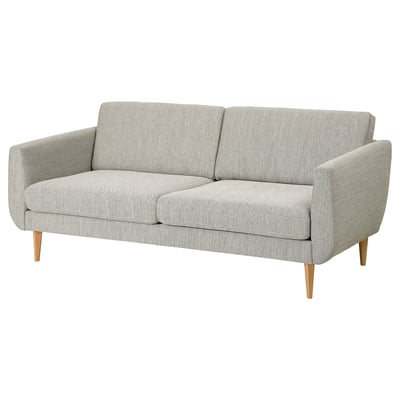 SMEDSTORP 3er-Sofa, Viarp beige/braun/Eiche