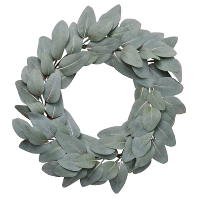 SMYCKA Kranz künstl., drinnen/draußen Eukalyptus/graugrün, 45 cm