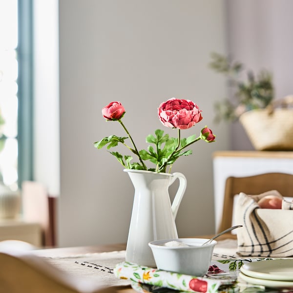 SMYCKA Kunstblume, drinnen/draußen Ranunkel/dunkelrosa, 52 cm