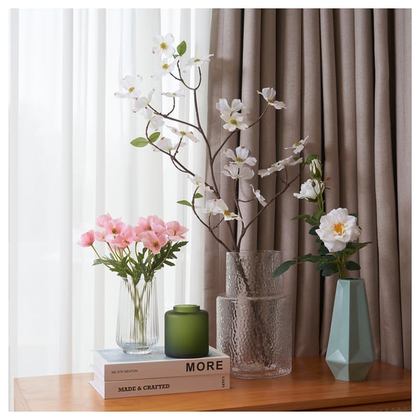 SMYCKA Kunstblume, drinnen/draußen/Rose weiß, 65 cm