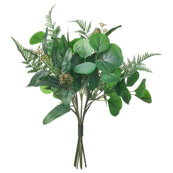 SMYCKA Kunstblumenstrauß, drinnen/draußen Eukalyptus/grün, 40 cm