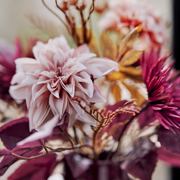 SMYCKA Kunstblumenstrauß, drinnen/draußen rosa, 40 cm