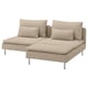 SÖDERHAMN 2er-Sofa mit Récamiere, Kelinge beige
