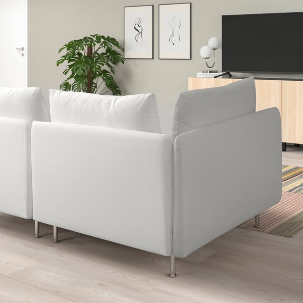 SÖDERHAMN 3er-Sofa, ohne Abschluss/Blekinge weiß
