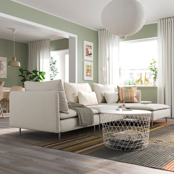 SÖDERHAMN 4er-Sofa mit Récamiere, Gunnared beige