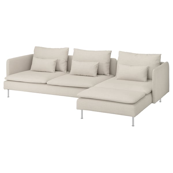 SÖDERHAMN 4er-Sofa mit Récamiere, Gunnared beige