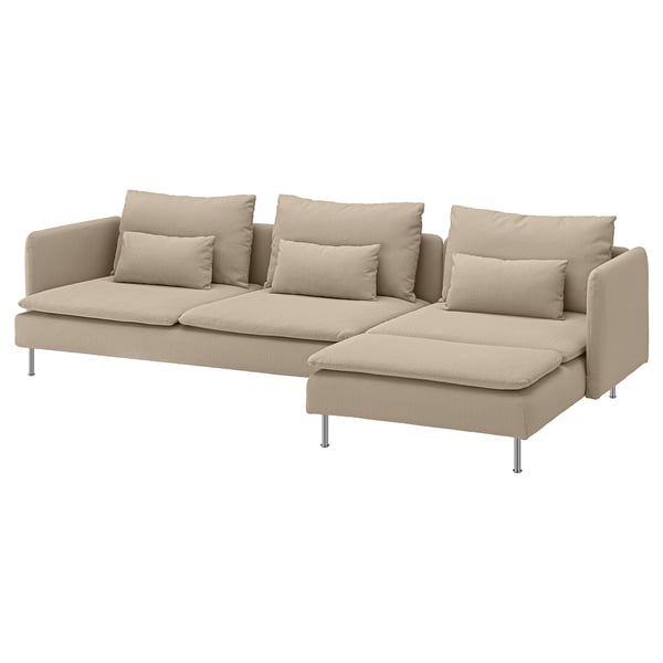 SÖDERHAMN 4er-Sofa, mit Récamiere/Kelinge beige