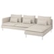 SÖDERHAMN 4er-Sofa, mit Récamiere + offenes Ende/Gunnared beige