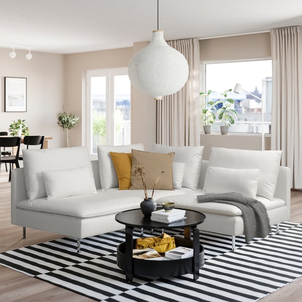 SÖDERHAMN Ecksofa 3-sitzig, Blekinge weiß