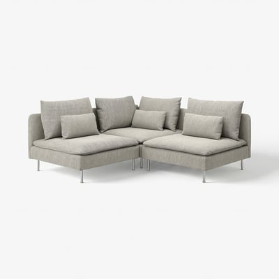 SÖDERHAMN Ecksofa 3-sitzig, Viarp beige/braun