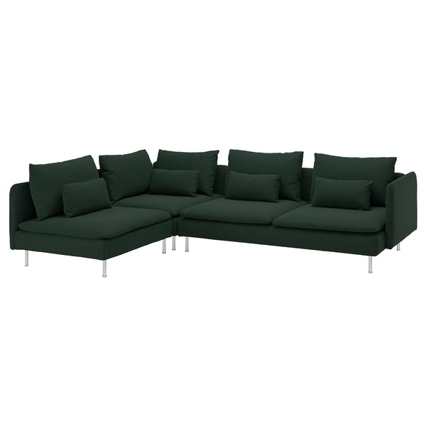 SÖDERHAMN Ecksofa 4-sitzig, ohne Abschluss/Tallmyra dunkelgrün