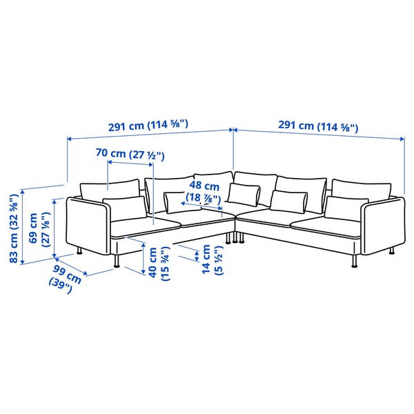 SÖDERHAMN Ecksofa 6-sitzig, Gunnared beige