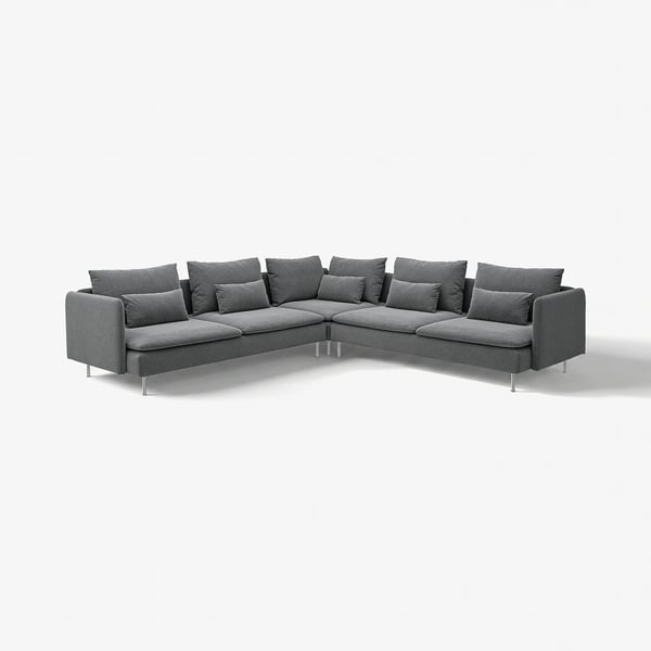 SÖDERHAMN Ecksofa 6-sitzig, Johanneshov dunkelgrau