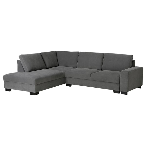 SÖRVALLEN 3er-Eckbettsofa, ohne Abschluss links/Tallmyra mittelgrau