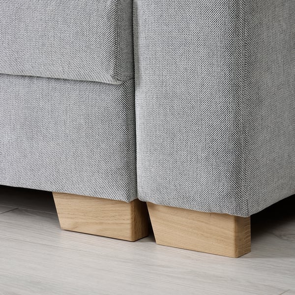 SÖRVALLEN 3er-Eckbettsofa, ohne Abschluss links/Tallmyra schwarz/weiß